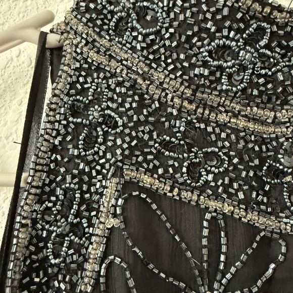 Black and Silver Embellished Sleeveless Tank Top - Picture 12 of 13